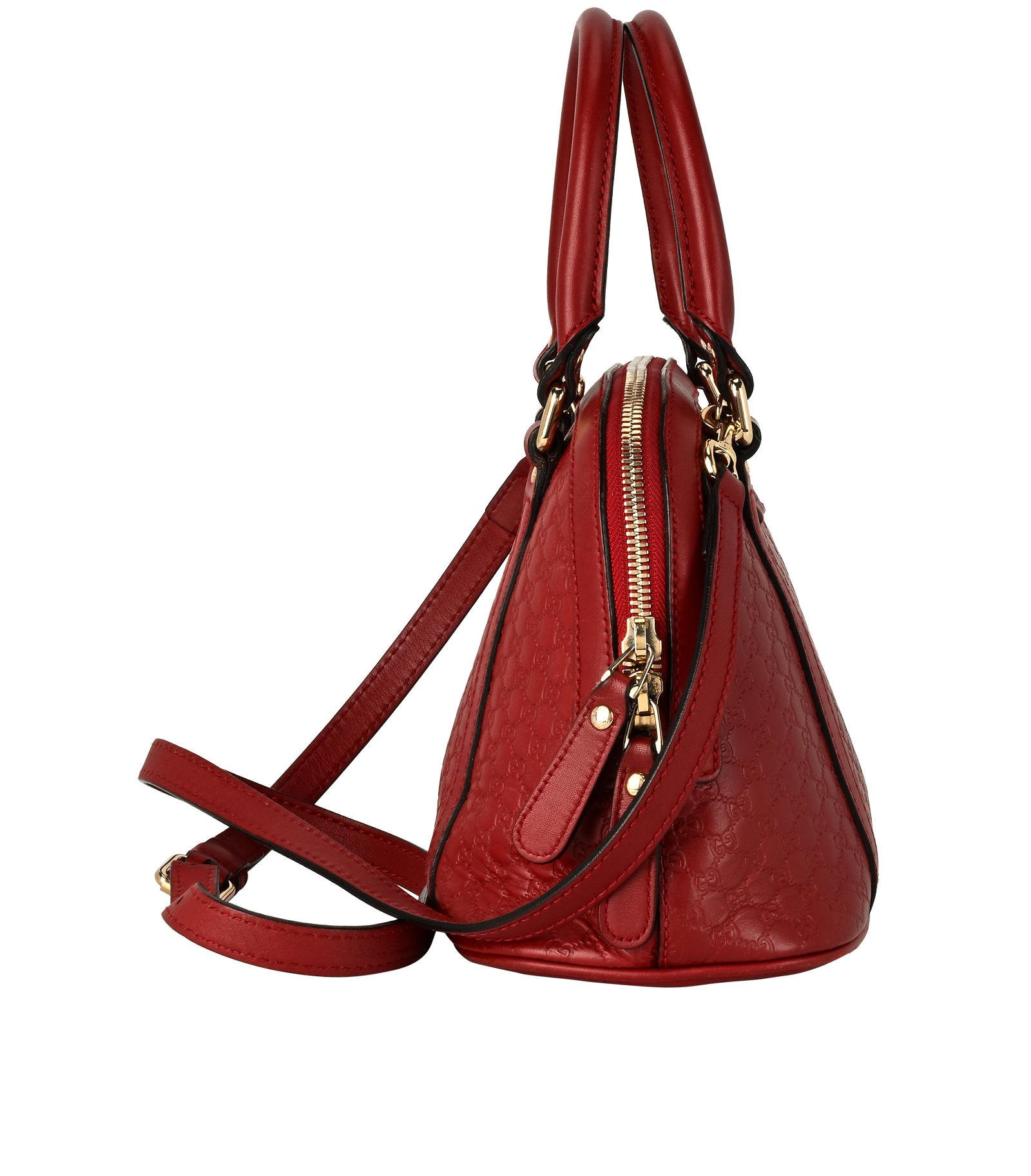 Microguccissima Dome Bag, &pound;395, Handbags, Red, Leather, Bottom view